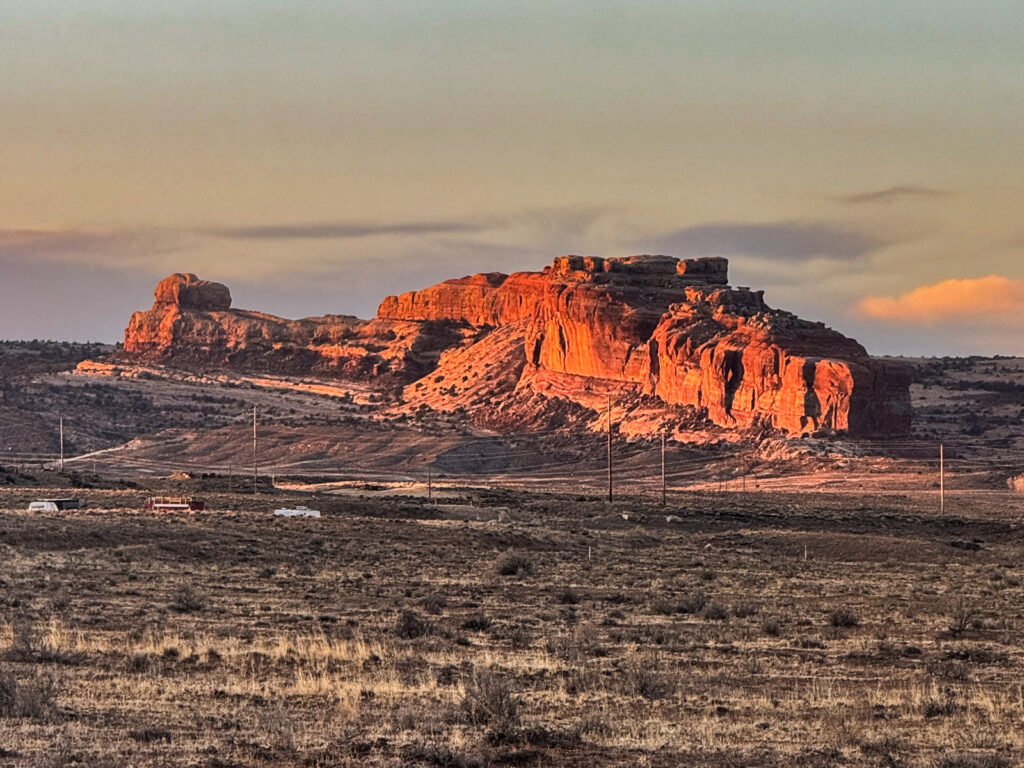 Sunset as seen driving to Moab Uath