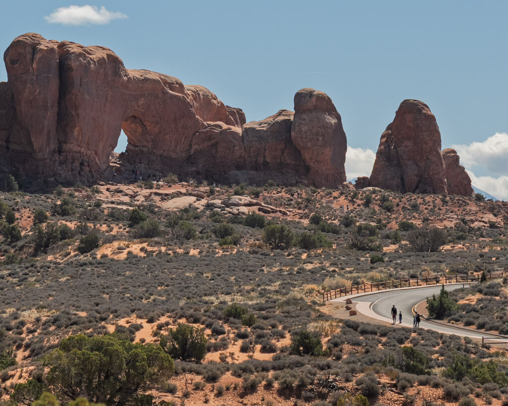 Window Loop and Touret Arch as seen from Double Arch trail in Arches National park Moab Utah